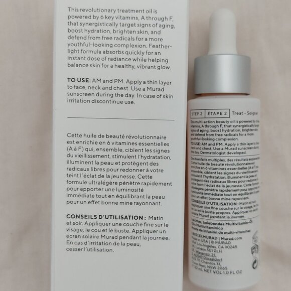 Murad Multi-Vitamin Infusion Oil Hydration 1 oz new in box - Picture 2 of 2